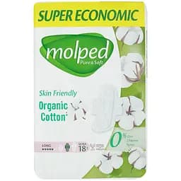 Гигиеническая прокладка Molped Pure&Soft long eco 5 капель 18 шт.