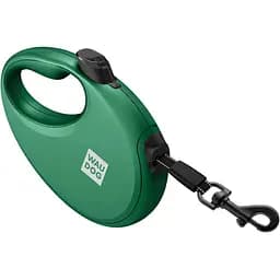 Повідець-рулетка для собак Waudog R-leash з контейнером для пакетів, світловідбивна стрічка, М до 20 кг, 5 м зелений - мініатюра 5