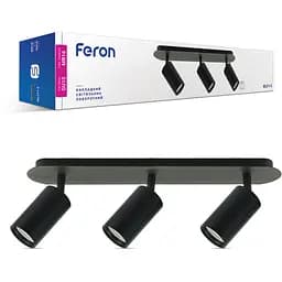 Светильник накладной Feron ML311-3 MR16/GU10 черный круг тройной поворотный (40106)
