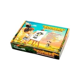 Деревянный пазл-раскраска А5 "Коровка" PuzzleOK Puz-22936 кисточка, краски, клейкая пленка