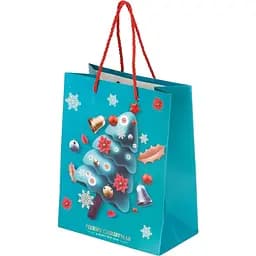 Пакет подарунковий новорічний JZ05107 Бірюзовий (NY)