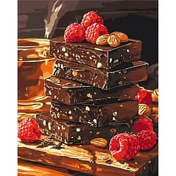 Картина за номерами на підрамнику Brushme Шоколад з горішками та фруктами