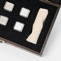 Подарунковий набір Whiskey Stones "Сталевий" коричневий - 6 сталевих кубиків для охолодження віскі - мініатюра 5