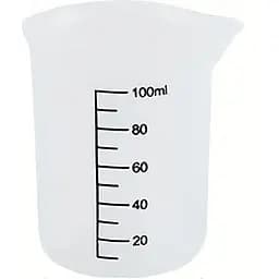 Силіконовий мірний стакан 100 мл з носиком та градуюванням вимірювальна склянка, Kitchen Master Прозорий 87384