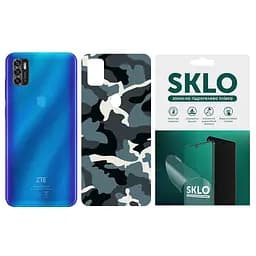 Захисна плівка SKLO Back (тил) Camo для ZTE Blade A7 Fingerrint (2020) Блакитний / Army Blue