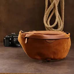 Шкіряна чоловіча vintage сумка на пояс 20371 Vintage коричневий - мініатюра 5