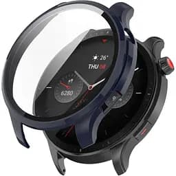 Чехол-накладка DK Пластик Gloss Glass Full Cover для Xiaomi Amazfit GTR 4 (dark blue)