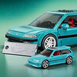 Колекційна машинка-конструктор Hot Wheels Mattel Brick Shop Speed Honda Custom 90 Civic EF (JHF62) - мініатюра 4