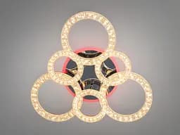 Люстра стельова LED Diasha 2203/3+3HR, 107W, 3200K-6500K, хром, сучасний стиль для вітальні, спальні, кухні, офісу - мініатюра 2