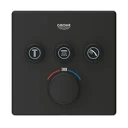 Термостат прихованого монтажу з 3 кнопками управління Grohe Grohtherm SmartControl 102167KF00, Чорний матовий - мініатюра 3