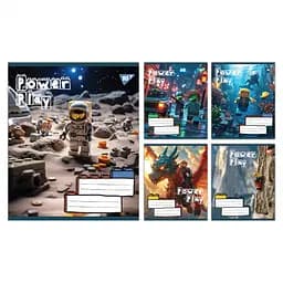 Зошити учнівські 12 аркушів клітинка Yes Power Play, 25 шт. в упаковці