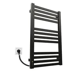 Электрический полотенцесушитель Kosser Герда 800x500 EL тайм. черный ДГ02EL, Черный матовый, Левое