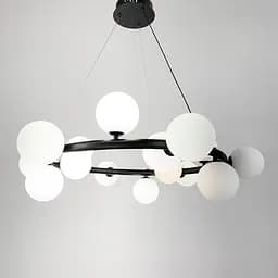 Люстра подвесная кольцевая Levistella на 15 белых плафонов Ст. SG 48/15 BK+WT | Line F