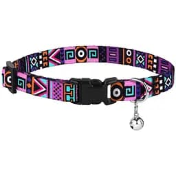 Нашийник для собак BronzeDog Urban застібка пластикова етнічний фіолетовий XS