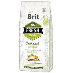 Сухой корм Brit Fresh для взрослых активных собак с уткой и пшеном 12 кг