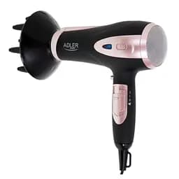 Фен з іонізацією Adler AD 2248, 2400 Вт дифузор концентратор 2 швидкості компактний 1 шт. чорний (33705-IS)