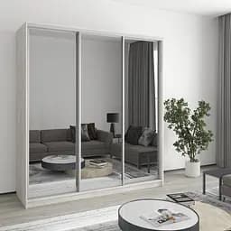 Шкаф-купе трехдверный MebelStar Комбо AL 3 Зеркала 190x60x240 см Аляска серый (MBS-1794)