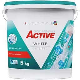 Стиральный порошок для белого белья Active White в ведре 5 кг