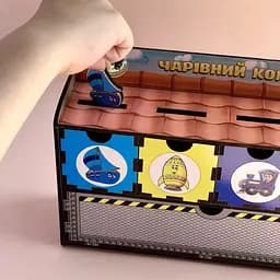 Дерев'яна настільна гра "Транспорт-2" сортер-комодик Ubumblebees 24х15х6 см igr0001509 - мініатюра 2