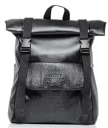 Рюкзак ролл Sambag унісекс RollTop Milton принт крокодила з клапаном чорний 41 х 30 х 16 см (24251070)