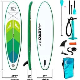 Надувна SUP дошка AERO Board 2.0 (320х15х80см) 10.6' Green Leaf [140353] - мініатюра 2