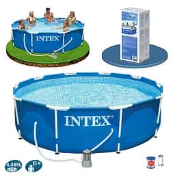 Басейн каркасний 28202 NP Intex 305-76см, 4485л, з 230V фільтр-насосом, в коробці (6903136698018) - мініатюра 2
