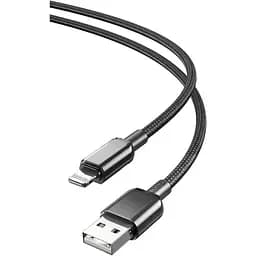 Кабель XO NB249 5A PVC Shiny Colorful Lightning Data Cable Чорний