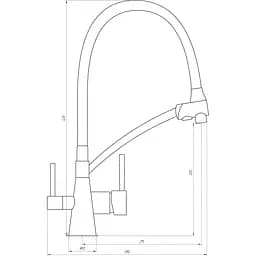 Змішувач для кухні під осмос Globus Lux Lazer GLLR-0700-11-GRAPHITE (22990) - мініатюра 6