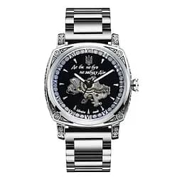 Наручний годинник чоловічий 021-3D Де би не був Silver-Black Steel Awarder acs0031954