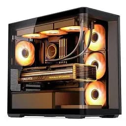Корпус Jonsbo D300, чорний, без БЖ, Mini Tower, для Micro ATX / Mini ITX, 1xType-C / 2xUSB 3.0, макс. CPU - 180 мм / VGA - 430 мм,