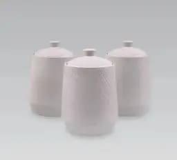 Набір із 3-х керамічних баночок Maestro MR-20002-03CS ємності для сипучих продуктів Білі