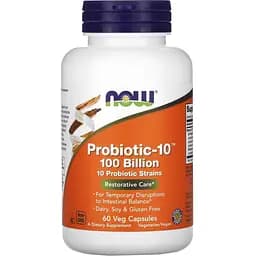 Пробіотики і пребіотики NOW Probiotic-10 100 billion, 60 вегакапсул