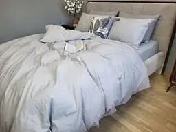 Комплект постельного белья Washed Cotton из вареного хлопка светло-серый Ash Gray