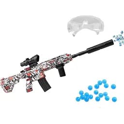 Бластер shoot Splatter M416 Gel Ball 5000 шт. с гель шариками орбиз red