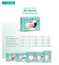 Підгузки дитячі Lody Baby Air newborn 1 (2-5 кг) 40 шт. для новонароджених дихаючі - мініатюра 4