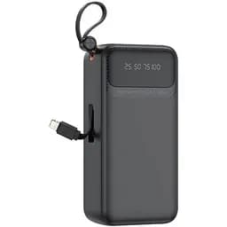 Зовнішній акумулятор XO PR280 з вбудованим кабелем 4-в-1 USB-C + iP 30000 mAh чорний - мініатюра 2