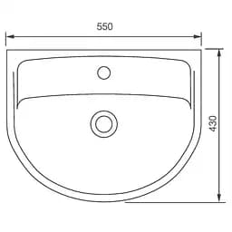 Раковина Kolo Status 55x43 2321550UA, Білий - мініатюра 2