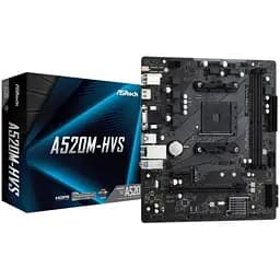 Материнская плата AM4 (A520) ASRock A520M-HVS, A520, 2xDDR4, Int.Video(CPU), 4xSATA3, 1xM.2, 1xPCI-E 16x 3.0, 1xPCI-E 1x 3.0, ALC887, RTL8111H, 6xUSB3.2/6xUSB2.0, VGA/HDMI, MicroATX