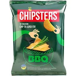 Чипси Chipster's BBQ хвилясті зі смаком сиру та цибулі 95 г (826031)