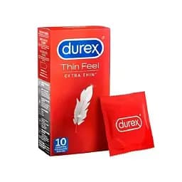 Презервативи Durex Feeling Extra 10 шт тонкі латексні, гладкі, зі змазкою, стандарт 56 мм