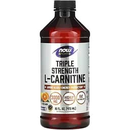 Жиросжигатель Now Sports L-Carnitine Liquid 3000 мг, 473 мл Цитрус
