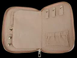 Органайзер для прикрас футляр Travel Jewelry Case 16х12,5х2,5 см Рожевий перламутр - мініатюра 5