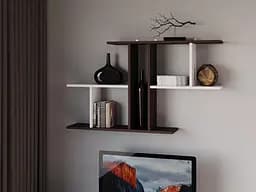 Полиця навісна Moreli T-8 1048x600x180 мм Венге/Білий (mo-t8-venge-white)