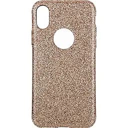 Чехол-накладка Toto 2 in1 tpu + glitter paper case iPhone X Gold
