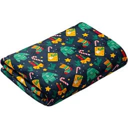 Плед LeLit Новогодний 180x200 см велсофт синий (le2000000324227)