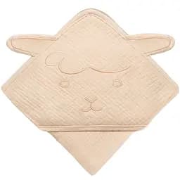 Рушник з капюшоном Lionelo Muslin Hooded Towel Beige Sand 80х80 см - мініатюра 2