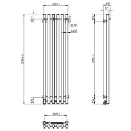 Електрична рушникосушка Navin Levante 330x1200 Sensor права, білий оксамит 12-212033-4860, Білий матовий, Праве, Електронний - мініатюра 5