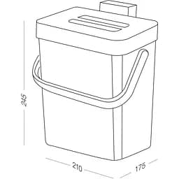 Відро для сміття MBM My Home з кришкою 5 л біле (BIN-11 5L WHITE/ANTHRACITE) - мініатюра 5