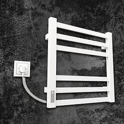 Електрична рушникосушарка Kosser Герда 500x500 EL тайм. білий ДГ01ELW, Білий матовий, Ліве