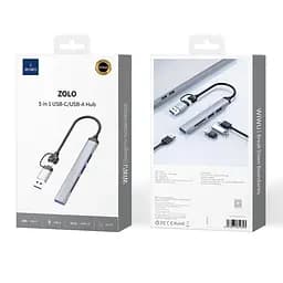 Перехідник HUB WIWU Wi-HB003 ZOLO 5 in 1 (USB-C/USB-A to 2xUSB2.0+1xUSB3.0+SD/TF) Grey - мініатюра 6